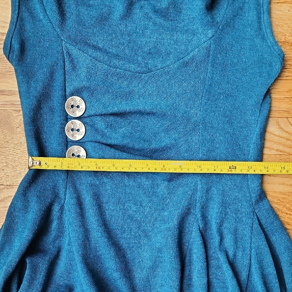 (S) Papillon Teal Tunic with Button Detail Fairycore Bohemian Soft Comfy Magical - Picture 6 of 9